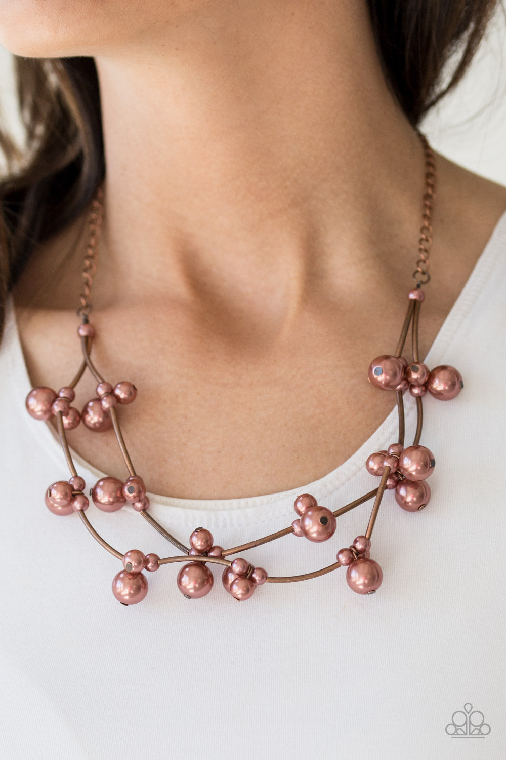 Paparazzi Wedding BELLES - Copper Beads - Invisible Wires - Necklace & Earrings - $5 Jewelry With Ashley Swint