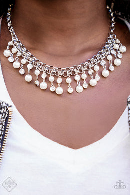 Paparazzi You May Kiss The Bride - White - Pearls Necklace - Fashion Fix - December 2018 - $5 Jewelry With Ashley Swint