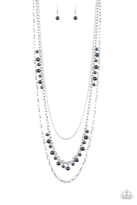 PEARL PAGEANT NONE - BLUE NECKLACE - $5 Jewelry with Ashley Swint