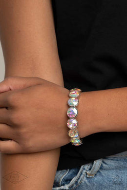 Paparazzi Number One Knockout - Multi - Faceted Iridescent Gems - Bracelet - Pink Diamond Exclusive - $5 Jewelry with Ashley Swint