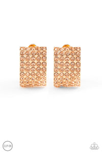 Paparazzi Hollywood Hotshot - Gold - Clip On Earrings