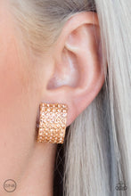 Load image into Gallery viewer, Paparazzi Hollywood Hotshot - Gold - Clip On Earrings