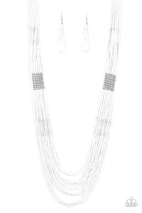 Paparazzi Let It BEAD - White - Seed Beads - Necklace & Earrings