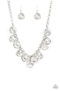 Paparazzi Spot On Sparkle - White - Necklace & Earrings - $5 Jewelry with Ashley Swint