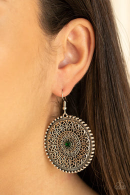 Paparazzi WHEEL and Grace - Green - Earrings