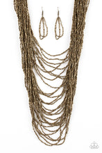 Load image into Gallery viewer, Paparazzi Dauntless Dazzle - Brass - Seed Bead - Necklace &amp; Earrings - $5 Jewelry with Ashley Swint