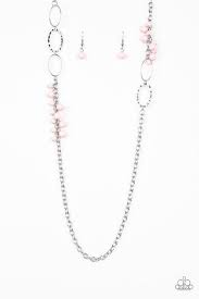 Paparazzi Flirty Foxtrot - Pink - Necklace & Earrings - $5 Jewelry with Ashley Swint
