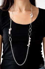 Paparazzi Flirty Foxtrot - Pink - Necklace & Earrings - $5 Jewelry with Ashley Swint