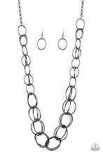 Load image into Gallery viewer, Paparazzi Elegantly Ensnared - Black Gunmetal - Necklace &amp; Earrings - $5 Jewelry with Ashley Swint
