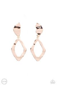 Paparazzi   Industrial Gallery - Rose Gold clip on earring PRE ORDER - $5 Jewelry with Ashley Swint