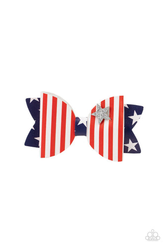 Paparazzi Red, White, and Bows - Multi - Hair Clip - American Flag!