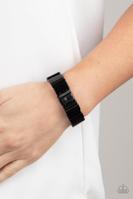 Paparazzi In Plain SIGHTSEER - Black - Stretchy Bracelet