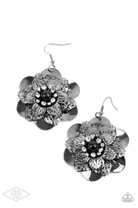 Paparazzi Midnight Garden - Flower - Earrings