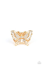 Load image into Gallery viewer, Paparazzi Fearless Flutter - Gold - Butterfly Ring