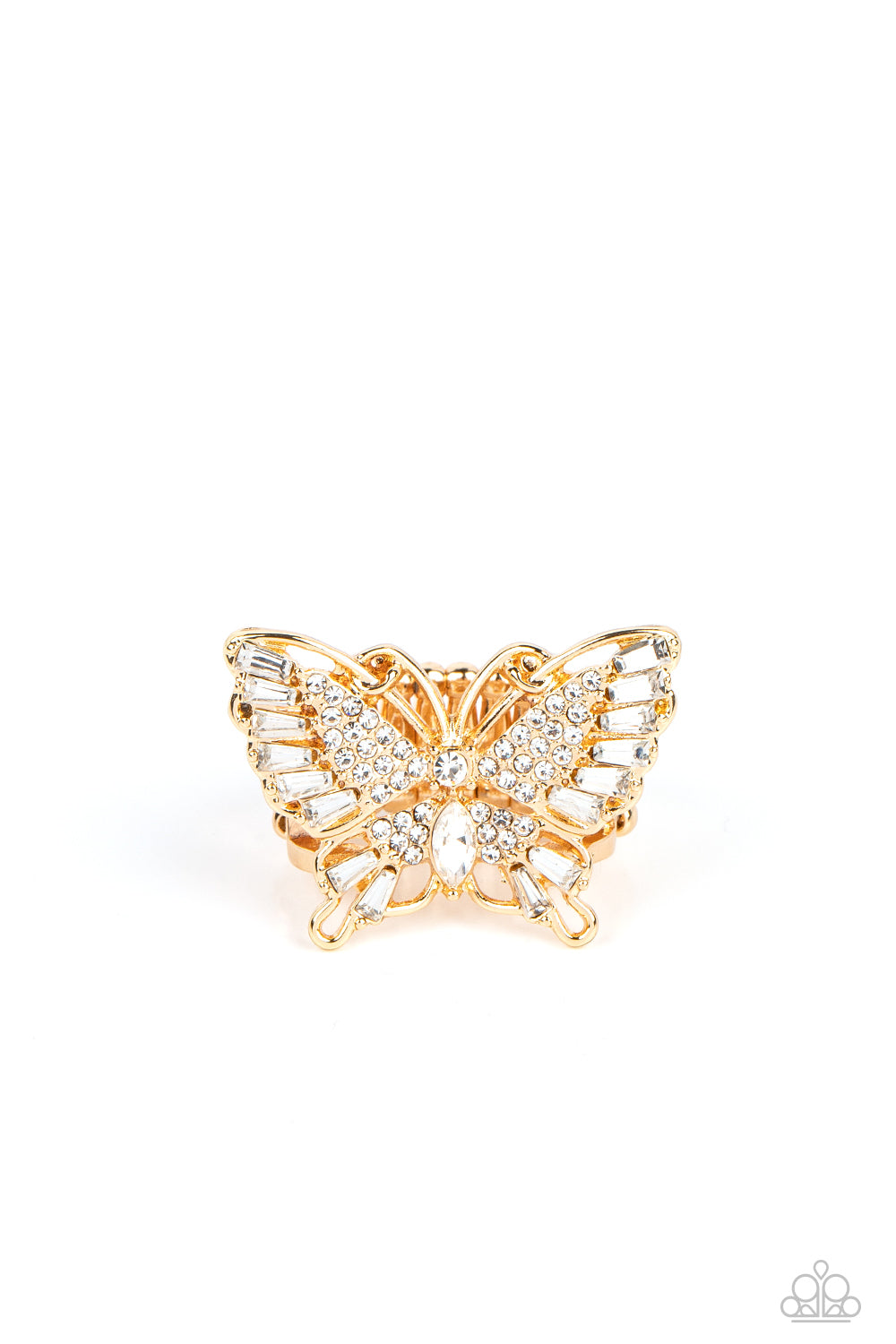 Paparazzi Fearless Flutter - Gold - Butterfly Ring