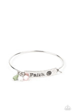Load image into Gallery viewer, Paparazzi Flirting with Faith - Green - Silver Bangle Bracelet