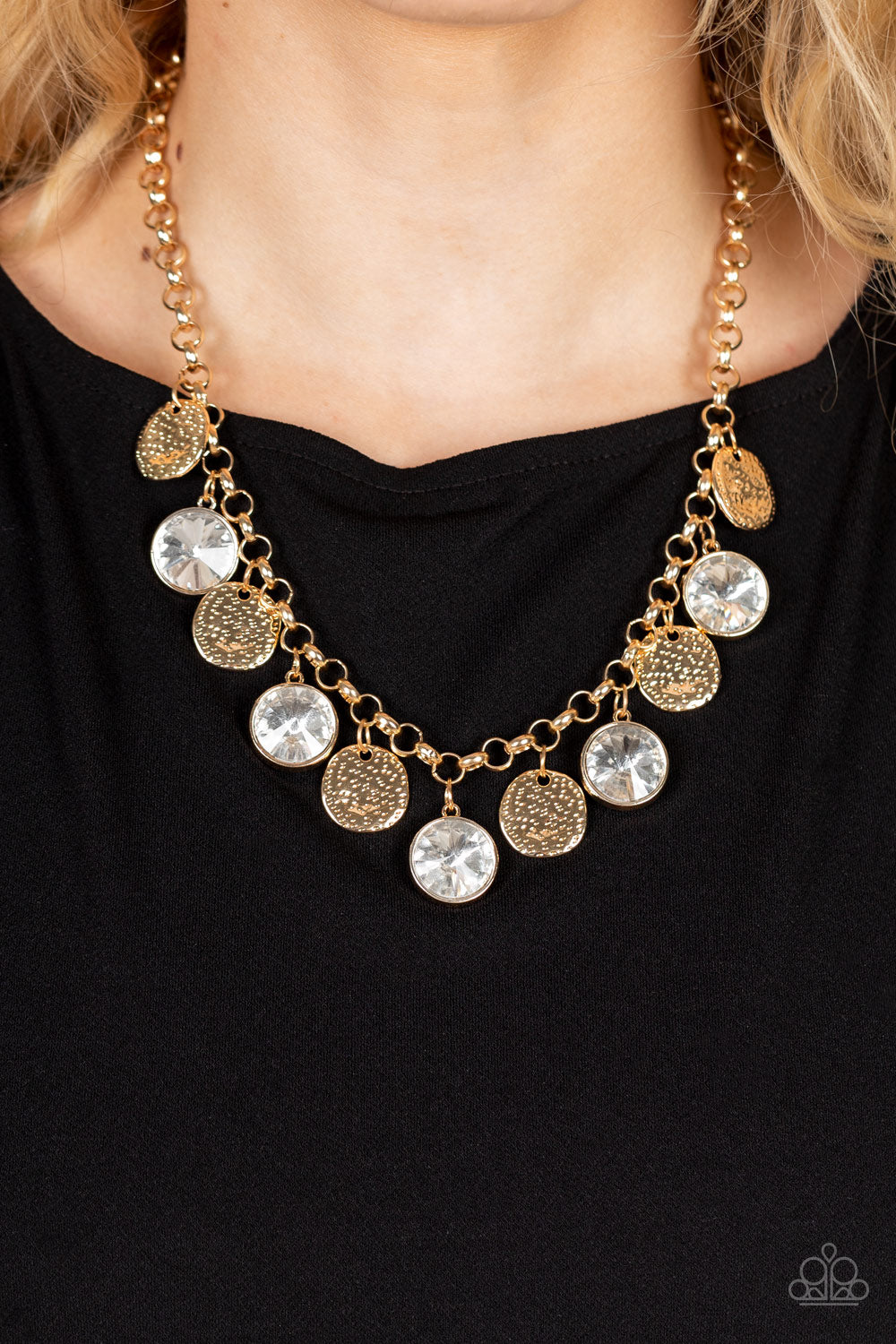 Paparazzi Spot On Sparkle - Gold - $5 Jewelry with Ashley Swint