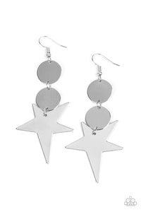 Paparazzi Star Bizarre - Silver - Star Earrings