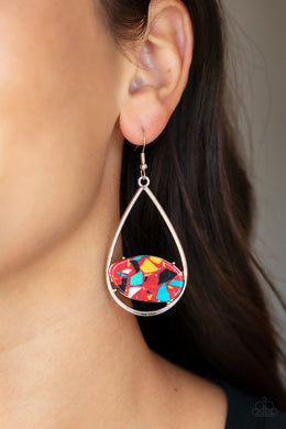 Paparazzi Tropical Terrazzo - Red - Earrings