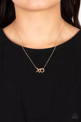 Paparazzi Hugs and Kisses - Gold XO - Necklace & Earrings