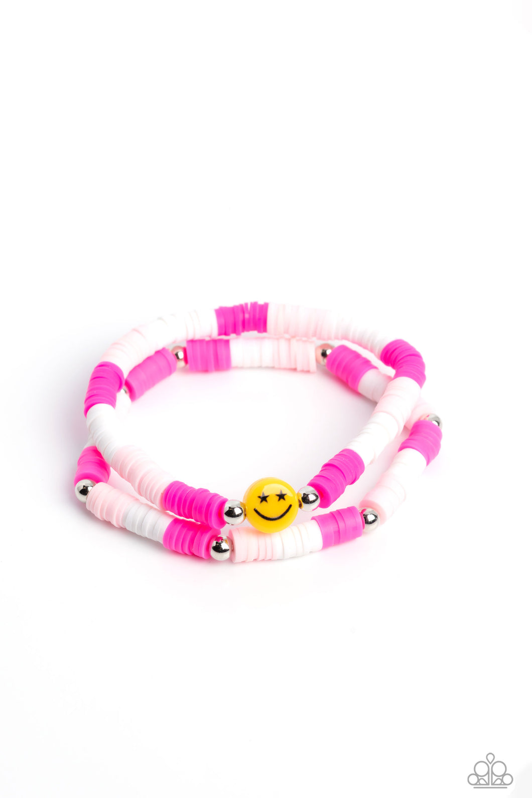 Paparazzi In SMILE - Pink - Smile set of Bracelets- neon pink