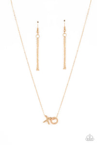 Paparazzi Hugs and Kisses - Gold XO - Necklace & Earrings