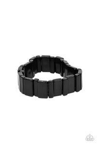Paparazzi In Plain SIGHTSEER - Black - Stretchy Bracelet