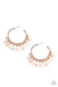 Paparazzi Happy Independence Day - Copper - Stars Hoop Earrings