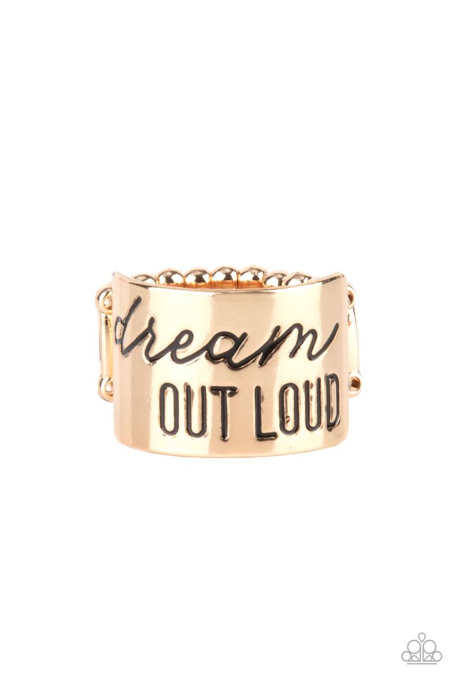Paparazzi Dream Louder - Gold - $5 Jewelry with Ashley Swint