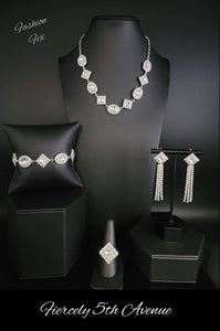 $5 Jewelry with Ashley Swint Paparazzi Powerhouse Prowl - Silver Necklace & Earrings - Fashion Fix / Trend Blend Exclusive August 2019