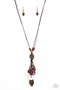 Paparazzi Knotted Keepsake - Pink - Necklace & Earrings