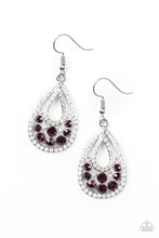 Load image into Gallery viewer, Paparazzi Sparkling Stardom - Purple - and White Rhinestones - Silver Teardrop Earrings - $5 Jewelry With Ashley Swint
