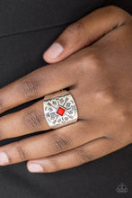 Load image into Gallery viewer, Paparazzi Here Today, Gone Tom-ARROW - Red Ring - $5 Jewelry With Ashley Swint