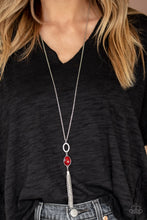 Load image into Gallery viewer, Paparazzi Unstoppable Glamour - Red Oval Gem - White Rhinestones - Necklace &amp; Earrings - $5 Jewelry with Ashley Swint