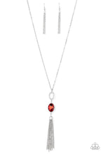 Load image into Gallery viewer, Paparazzi Unstoppable Glamour - Red Oval Gem - White Rhinestones - Necklace &amp; Earrings - $5 Jewelry with Ashley Swint