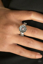Load image into Gallery viewer, Paparazzi Anywhere BUD Here - Pink Rhinestone - Silver Antiqued Ring