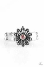 Load image into Gallery viewer, Paparazzi Anywhere BUD Here - Pink Rhinestone - Silver Antiqued Ring