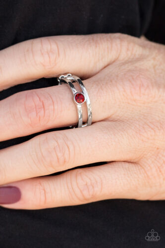 Paparazzi Lead The Line - Red - Dainty Band Ring