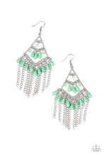 Load image into Gallery viewer, Paparazzi Trending Transcendence - Green - Silver Chains - Earrings - $5 Jewelry with Ashley Swint